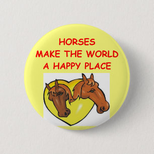 horses pinback button