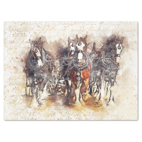 Horses Ploughing Tissue Paper