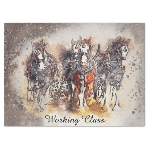 Horses Ploughing Working Class Tissue Paper