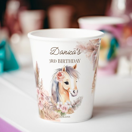 Horses pony themed birthday party tableware paper cups