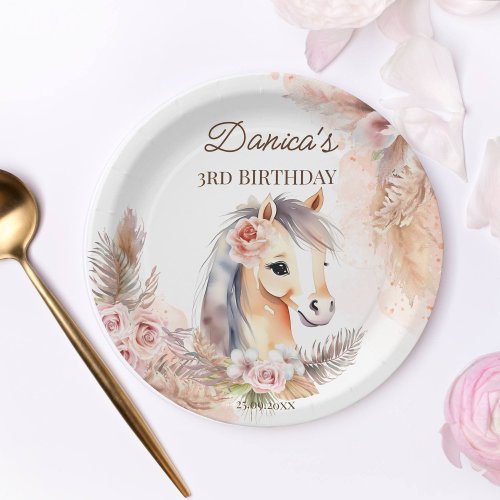 Horses pony themed birthday party tableware paper plates