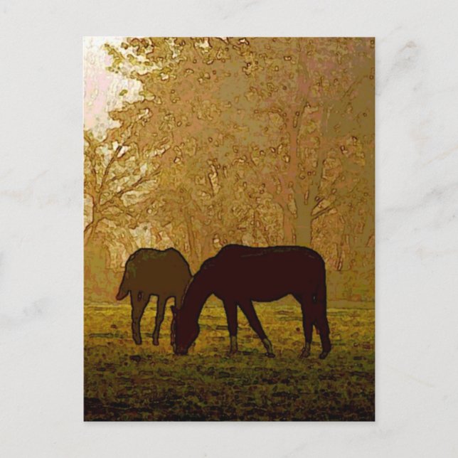 Horses Pop Art Postcard (Front)