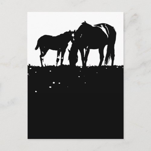 Horses Pop Art Postcard