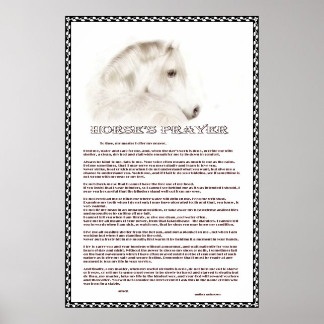 Horse's Prayer Poster (Front)