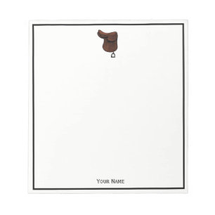 Horses - Preppy Equestrian Tack Saddle Color Notepad