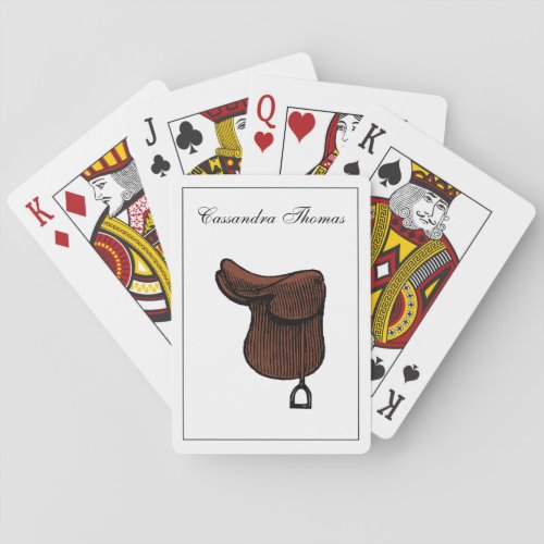 Horses _ Preppy Equestrian Tack Saddle Color Playing Cards