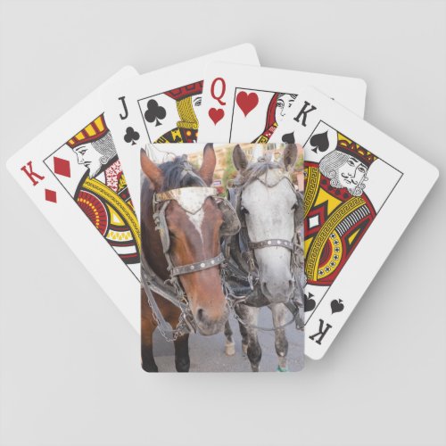 Horses Pull a Carriage Playing Cards