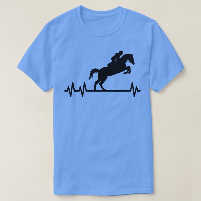 Horses Pulse Rider Heartbeat Equestrian  T-Shirt (Design Front)