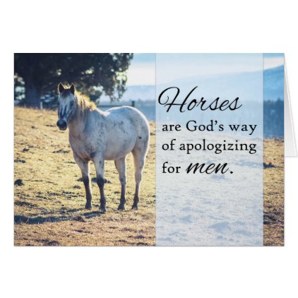 Horses Quote Humorous Card (Blue)