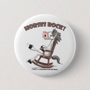 Horses Rock! Pinback Button