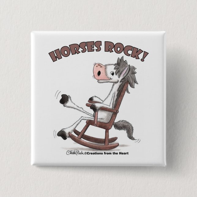 Horses Rock! Pinback Button (Front)
