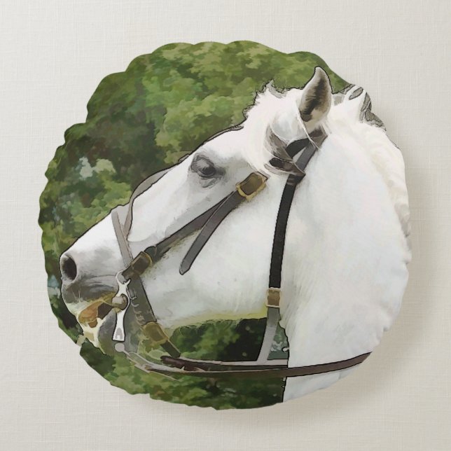 HORSES ROUND PILLOW (Front)