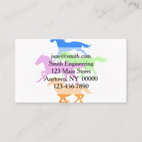 Horses run color _ Choose background color Business Card
