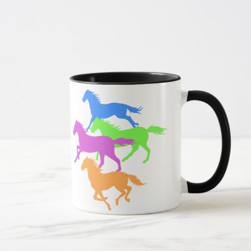 Horses run color _ Choose background color Mug