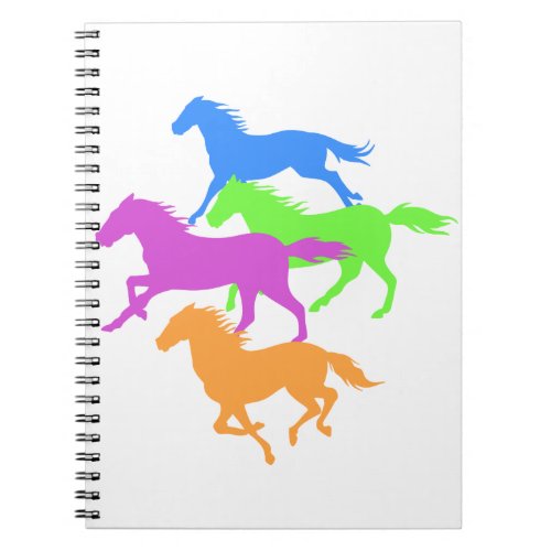 Horses run color _ Choose background color Notebook