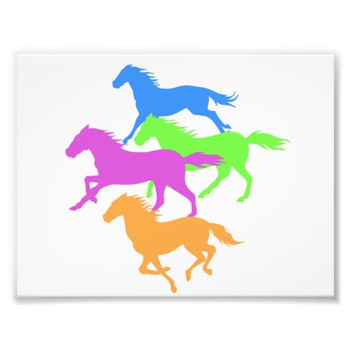 Horses run color _ Choose background color Photo Print