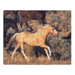 Horses Running a Ponderosa Ranch Jigsaw Puzzle