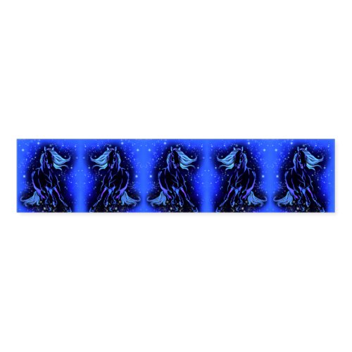 Horses Running At Blue Starry Night Napkin Bands