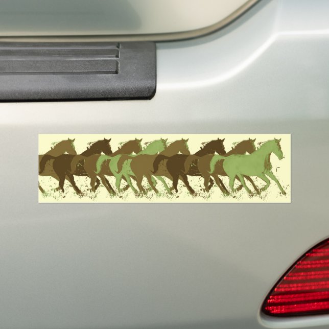 horses running bumper sticker (On Car)