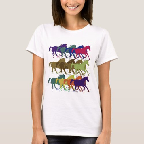 horses running farm animals T_Shirt