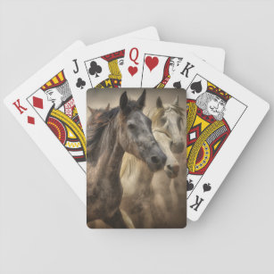 Beautiful Brown Horse with a White Blaze Modern Wide Swap Playing Card 