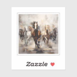 Horses Running Free Sticker