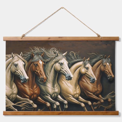 Horses Running  Hanging Tapestry