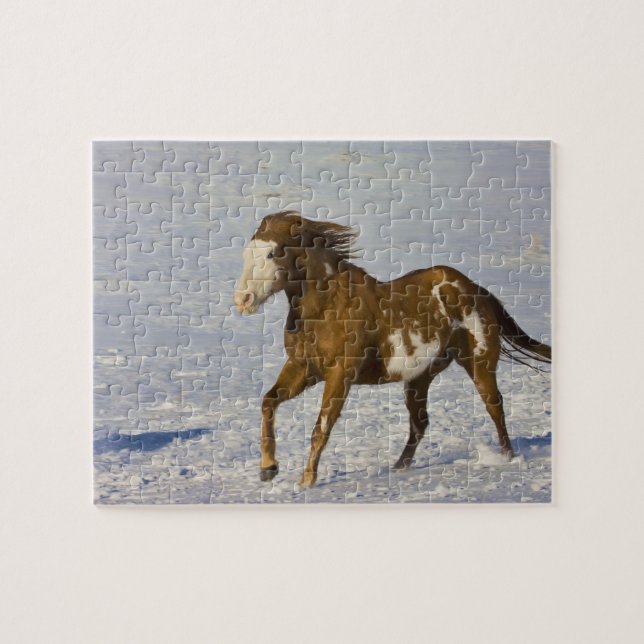 Horses Running in Snow Jigsaw Puzzle (Horizontal)