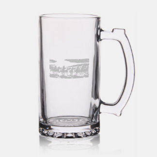 Horses running in the desert stein
