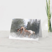 Horses Running in the Snow Christmas Card
