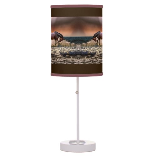 Horses Running in the Surf  Table Lamp
