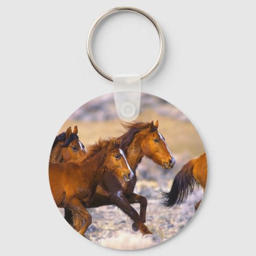 Horses running keychain