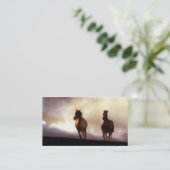 Horses Running On The Hill Business Card (Standing Front)