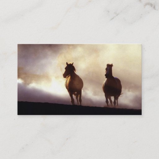 Customizable Horses Running On The Hill Business Card