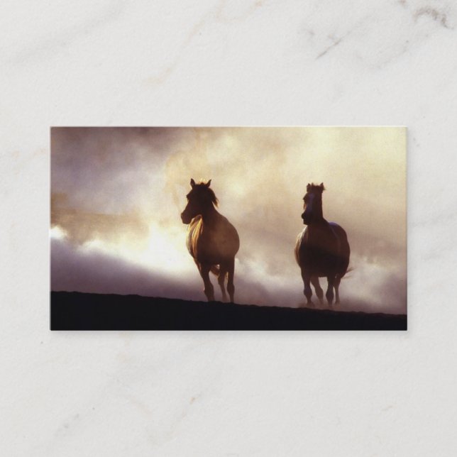 Horses Running On The Hill Business Card (Front)
