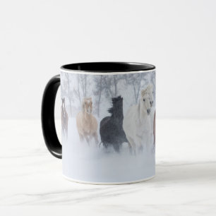 Horses Running Through the Snow Mug
