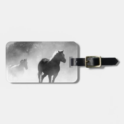 Horses Running Through The Wild Luggage Tag