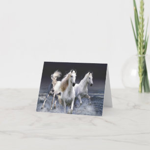 Horses running throw pillow card