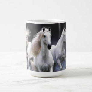 Horses running throw pillow coffee mug