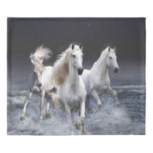 Horses running  throw pillow duvet cover