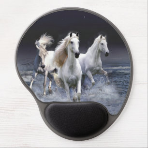 Horses running  throw pillow gel mouse pad