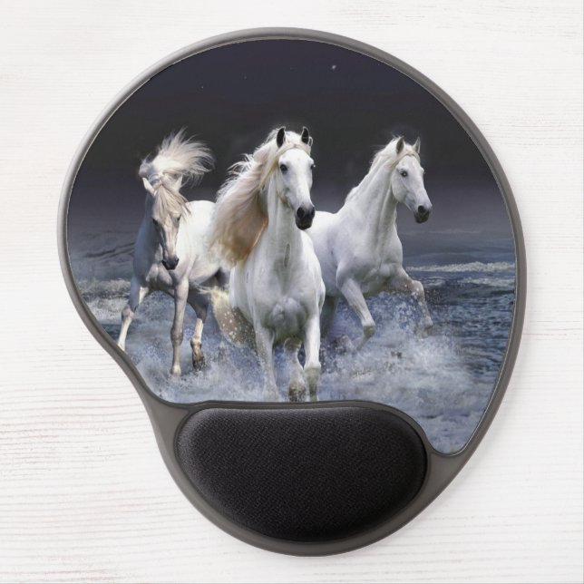 Horses running  throw pillow gel mouse pad (Front)