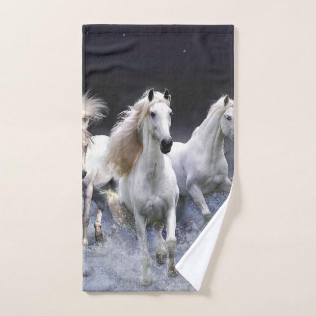 Horses running  throw pillow hand towel  (Hand Towel)