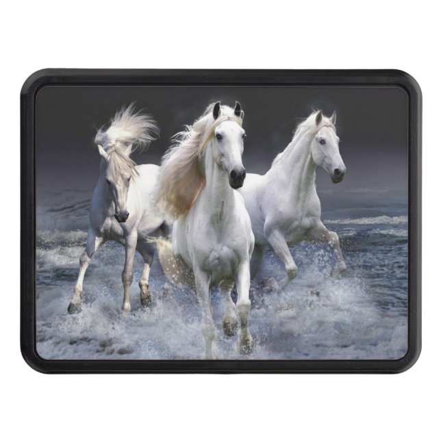 Horses running  throw pillow hitch cover (Front)