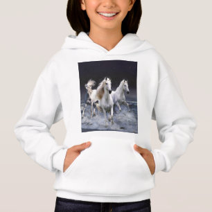 Horses running  throw pillow hoodie