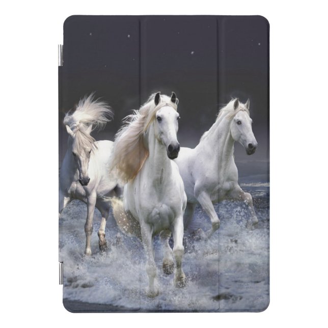 Horses running  throw pillow iPad pro cover (Front)