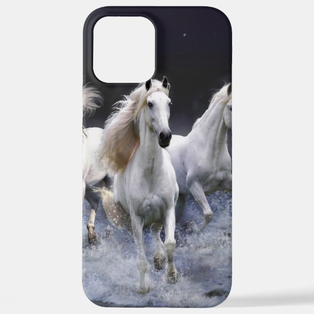 Horses running  throw pillow iPhone case (Back)