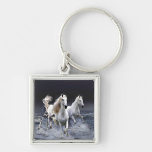 Horses running  throw pillow keychain