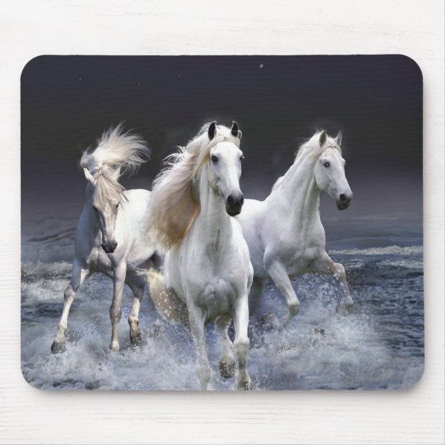 Horses running  throw pillow mouse pad (Front)