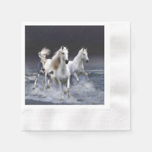 Horses running throw pillow napkins